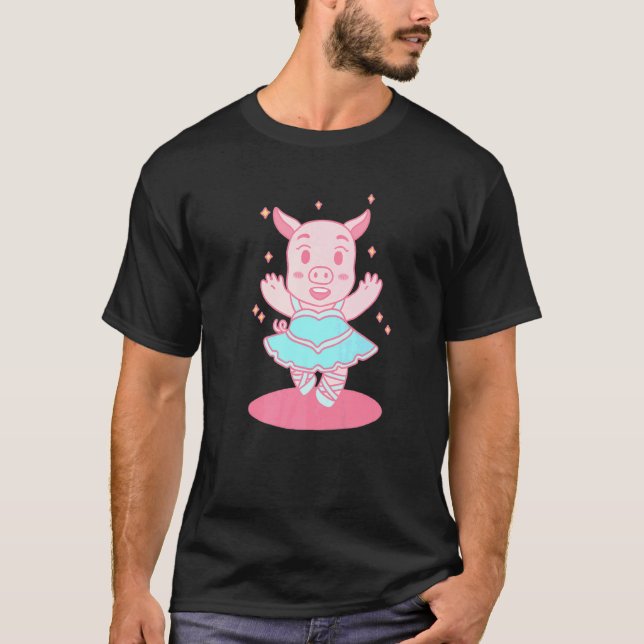 Dancing Gris Ballerina for Ballet Dancer T Shirt (Framsida)