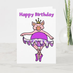Dancing Gris i Tutu Grattis på födelsedagen Kort
