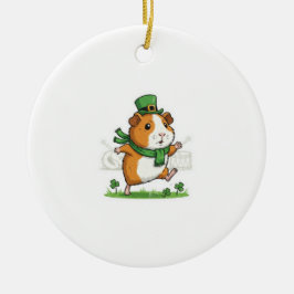 Dancing Guinea Pig Leprechaun St.Patrick's Day Julgransprydnad Keramik