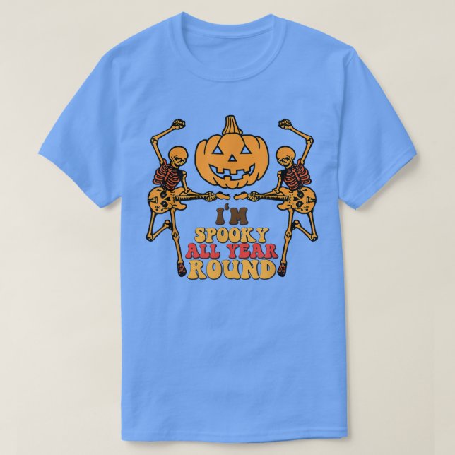 Dancing Guitar Skeleton Im Spooky hela året H T Shirt (Design framsida)