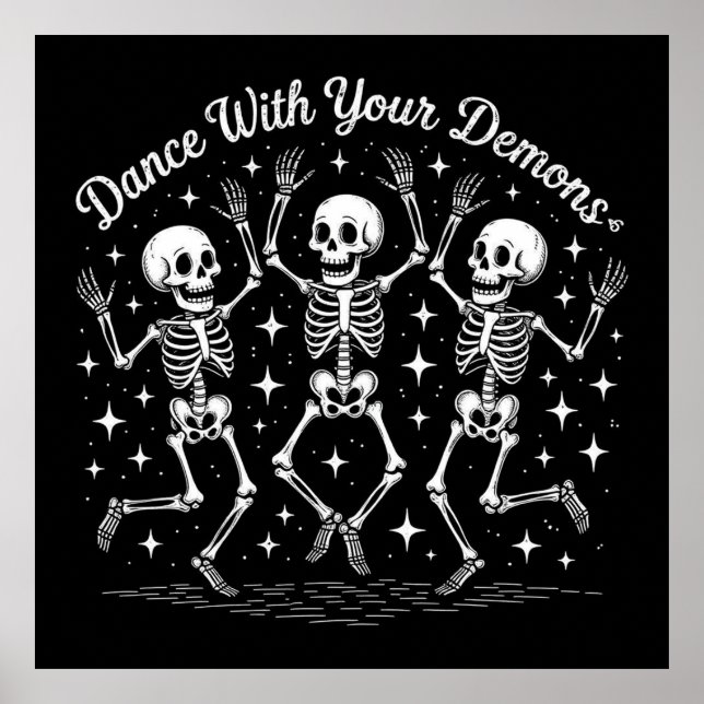 Dancing Halloween Skeletons Poster (Framsidan)