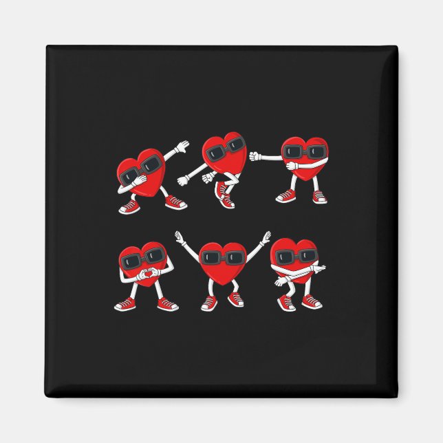 Dancing Hearts Dance Challenge Valentines day Boys Magnet (Framsidan)
