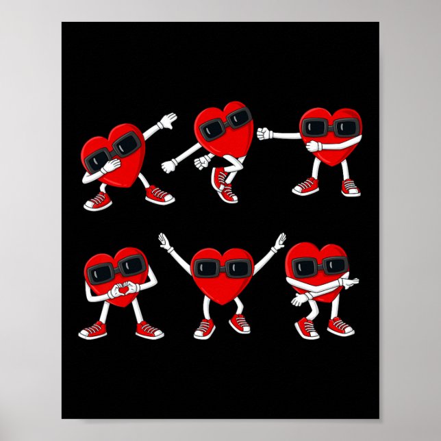 Dancing Hearts Dance Challenge Valentines day Boys Poster (Framsidan)