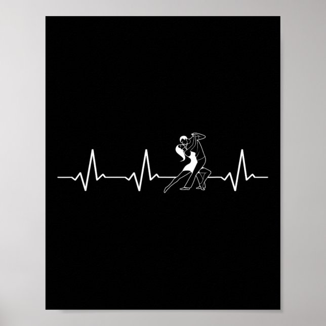 Dancing Heartslag Rumba Salsa Cha Jive Bachata Poster (Framsidan)