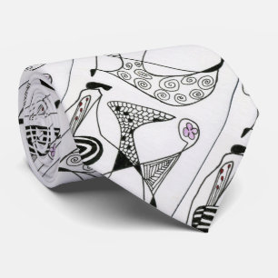 "Dancing Hen" Abstract Design Tie Slips