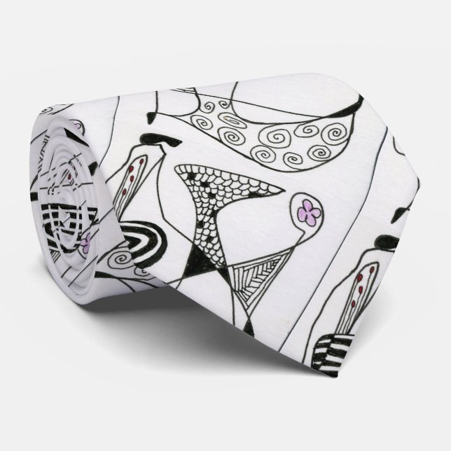 "Dancing Hen" Abstract Design Tie Slips (Rullad)