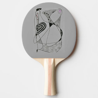 "Dancing Hen grått" Abstrakt Ping Pong Paddle Pingisracket