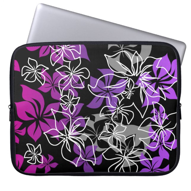 Dancing Hibiscus Hawaiian Neoprene Wetdräe Laptop Fodral (Framsidan)