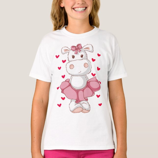Dancing Hippo Delight T Shirt (Framsida)