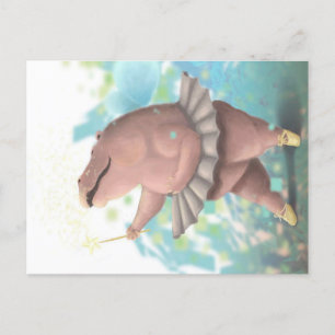 Dancing hippo meddelande vykort