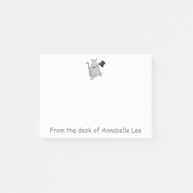 Dancing Hippo Post-it Block (Framsida)