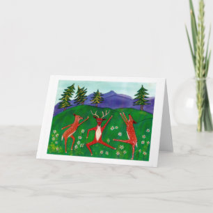 Dancing Hjort Notecard Kort