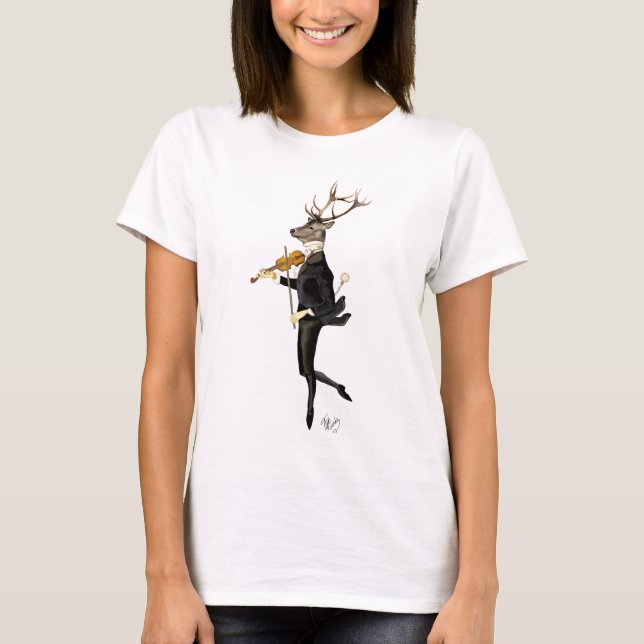 Dancing Hjort with Violin Tee (Framsida)