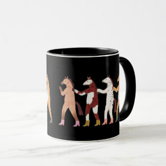 Dancing Horses Whimsical Mug Mugg