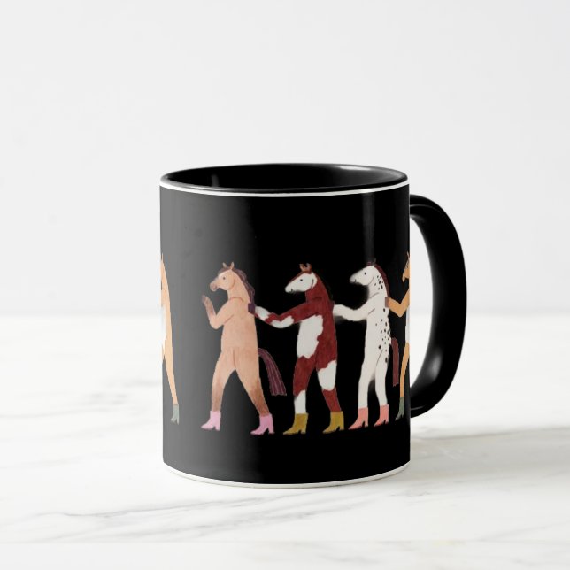 Dancing Horses Whimsical Mug Mugg (Framsida höger)