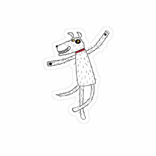 Dancing Hund Sticker Klistermärken