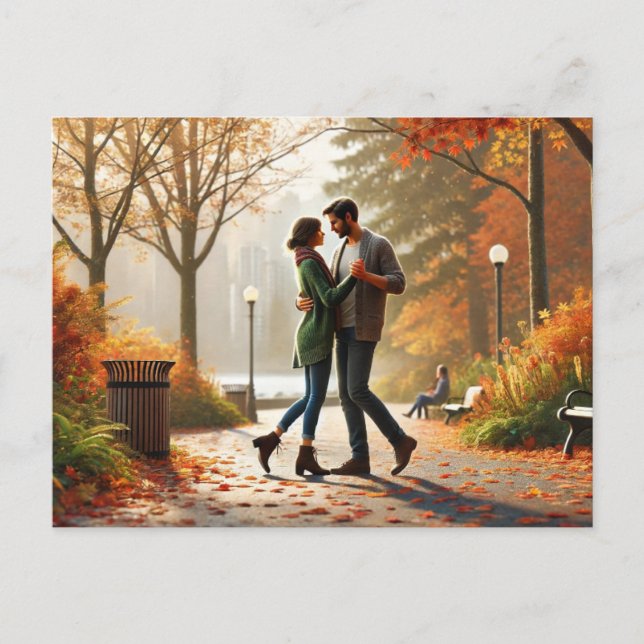 Dancing in Stanley Park Vancouver Autumn Vykort (Framsida)