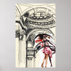 Dancing in the Pantheon, Paris, Frankrike Poster