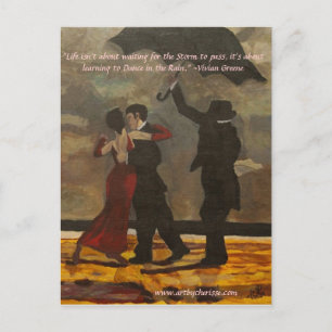 "Dancing in the Rain" Vykort