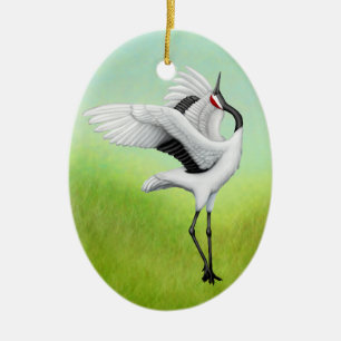 Dancing Japanska Cranes Helgdag Ornament