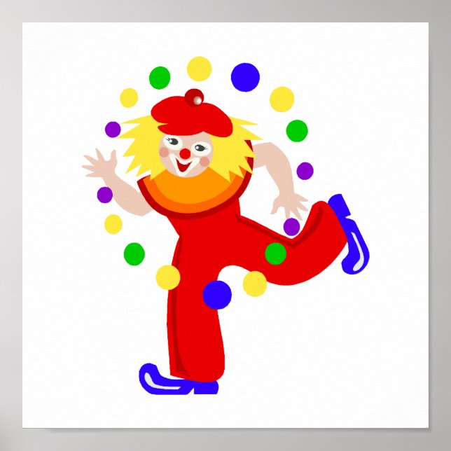 Dancing Juggler Clown Poster (Framsidan)