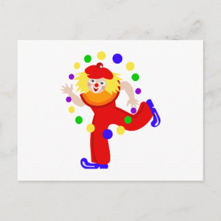 Dancing Juggler Clown Vykort