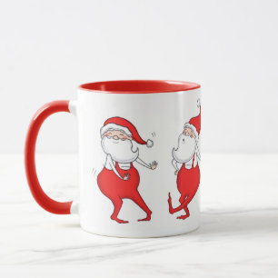 Dancing Jultomten illustrerade julen Mugg