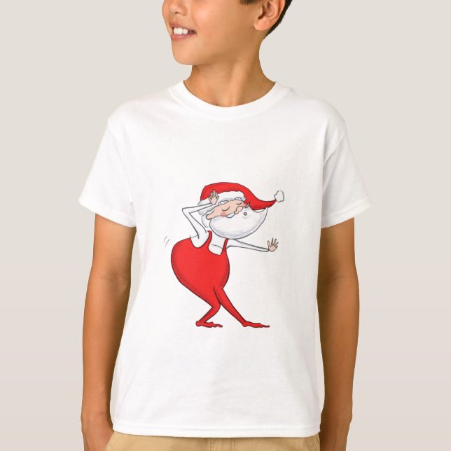 Dancing Jultomten jul Kids T-shirt (Framsida)