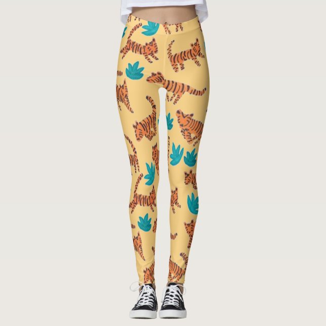Dancing Jungle Tigers Leggings (Framsida)