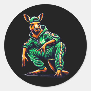 Dancing Kangaroo Runt Klistermärke