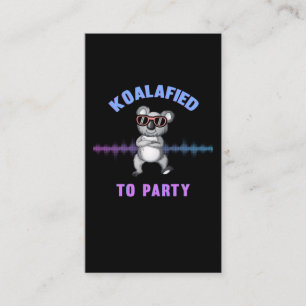 Dancing Koala Bear med Sunglasses Party Koala Visitkort