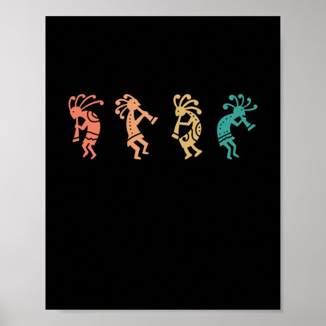 Dancing Kokopelli Southwest Usa Native American Poster (Framsidan)