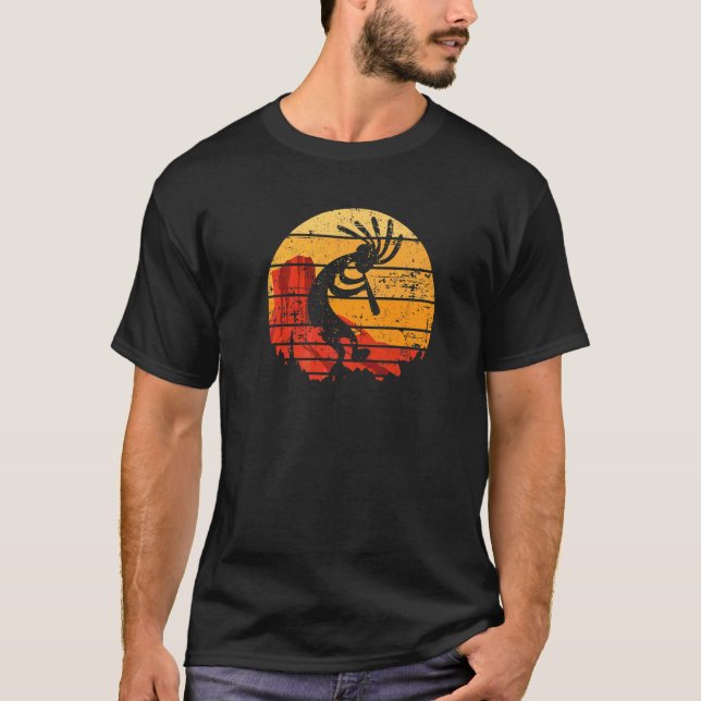 Dancing Kokopelli Southwest Usa Native American T Shirt (Framsida)
