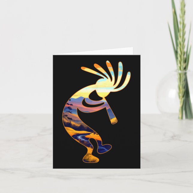 Dancing Kokopelli Southwest Usa Symbol Kort (Framsida)