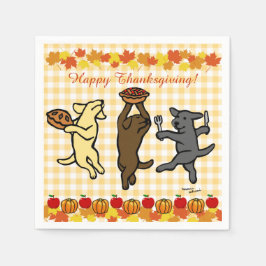 Dancing Labrador Trio Thanksgiving Pappersservett