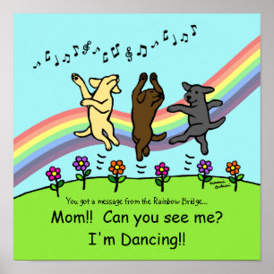 Dancing Labradors på Rainbow Bridge Poster