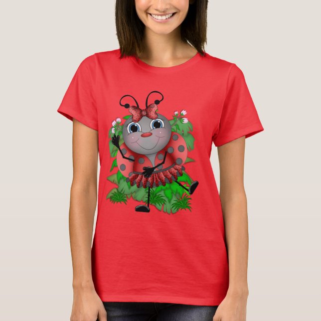 Dancing Ladybug tecknad women t-shirt (Framsida)