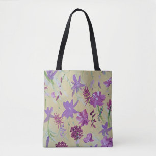 Dancing Lavender Blommigt Tote Bag Tygkasse