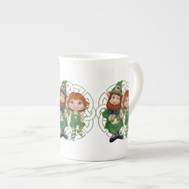 Dancing Leprecauns Pixel Art Patrick's Day Benporslin Mugg (Framsida höger)
