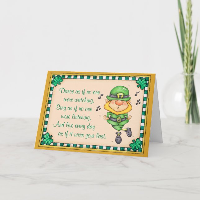 Dancing Leprechaun Kort (Framsida)