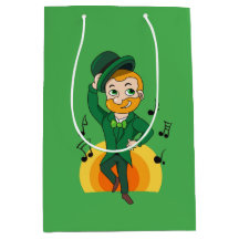 Dancing leprechaun, St. Patrick Day tecknad