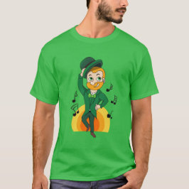 Dancing leprechaun, St. Patrick Day tecknad T Shirt