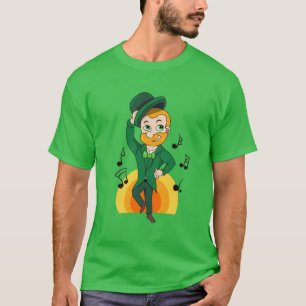 Dancing leprechaun, St. Patrick Day tecknad T Shirt