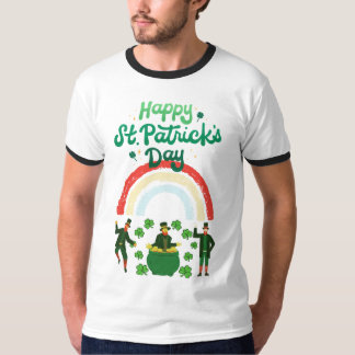 "Dancing Leprechaunss & Rainbow - St. Patrick's Da T Shirt