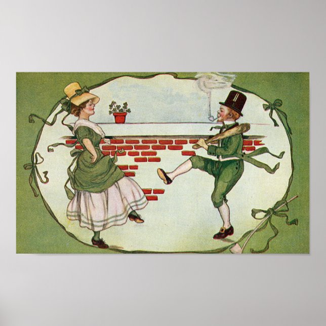 Dancing Leprechaunss Vintage St. Patrick's Day Poster (Framsidan)
