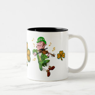 Dancing Leprechauun Två-Tonad Mugg