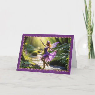 Dancing Lila Fairy Young Girl's Birthday Card Kort