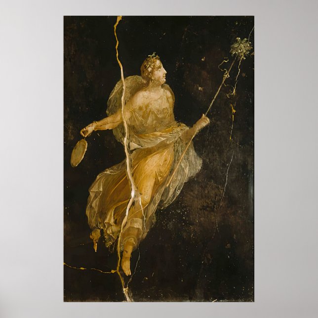 Dancing Maenad Art Print Ancient Roman Fresco Poster (Framsidan)