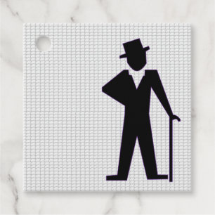 Dancing Man Silhouette med Top hat och Käpp Gåvor Etiketter