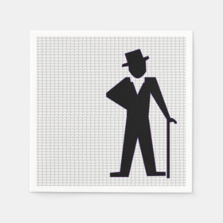 Dancing Man Silhouette med Top hat och Käpp Papper Pappersservett